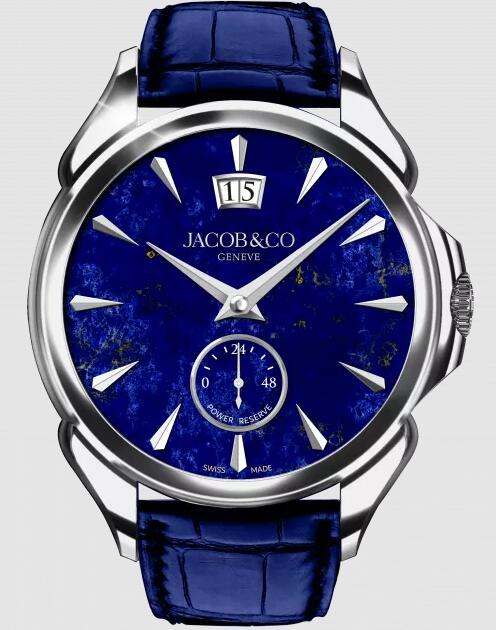 Review Jacob & Co PALATIAL CLASSIC MANUAL BIG DATE - STAINLESS STEEL (LAPIS LAZULI) PC400.10.AA.AD.ABALA Replica watch - Click Image to Close